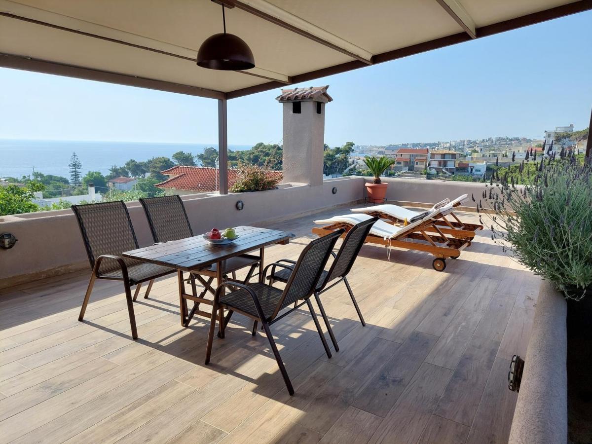 Sea View Apartment 15 Min From Athens Airport Néa Mákri Dış mekan fotoğraf